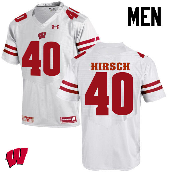 Men Wisconsin Badgers #40 Elroy Hirsch College Football Jerseys-White